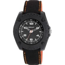 Sprout Mens Eco Friendly Analog Resin Watch - Black Cotton Strap - Black Dial - ST/3004BKBKOB