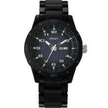 Sprout Watches - Men's Bamboo Dial and Black Resin Watch - Gun Metal