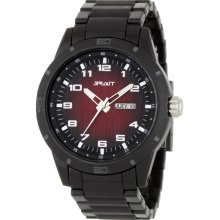 Sprout Watches - Men's Degrade Bamboo Dial & Black Resin Watch - Red