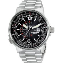 Stainless Steel 41mm Eco-Drive NightHawk Pilot Flight Watch