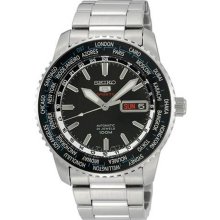 Stainless Steel Automatic Black Dial World Time Bezel