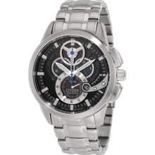 Stainless Steel Black Dial Eco-drive Chronograph
