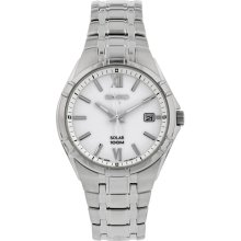 Stainless Steel Case And Bracelet White Dial Date Display