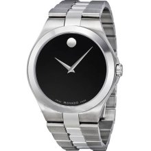 Stainless Steel Case and Bracelet Black Dial Signature Movado Dot
