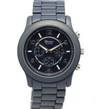 Stainless Steel Grey 3 D Geneva Large Bracelet Oversized Men's Watch (Amazing)