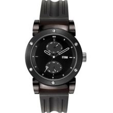Storm Mens Hydron Stainless Watch - Black Rubber Strap - Black Dial - HY4339/SLT