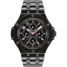 Storm Mens Quadron Black Ceramic Watch - Black Bracelet - Black Dial - QU47055/BK