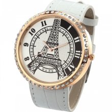 strap wrist watch white women wrist watch eiffel tower