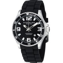 Stuhrling 395r 33b61 Aquadiver Regatta Champion Diver's Black Bezel Mens Watch