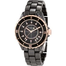 Stuhrling Original 374 Purity Swarovski Crystal Ceramic Mens Watch