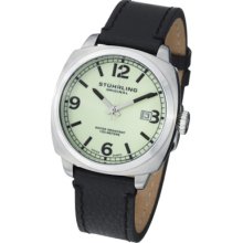 Stuhrling Original 451.331566 Leisure Eagle Men's Watch - Black Band, Green Dial