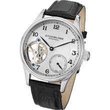 Stuhrling Original 492 33152 Cuvette Mechanical Open Heart Leather Strap Mens Watch