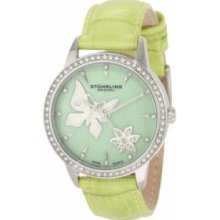 Stuhrling Original 518.1115L88 Womens Lifestyles Quartz with Stainless Steel Case Green MOP Dial and Green Strap Watch