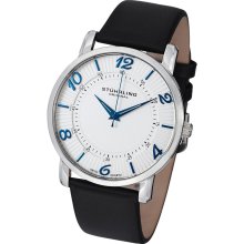 Stuhrling Original Men's Corona Ultra thin Leather Strap Watch (Stuhrling original men's watch)