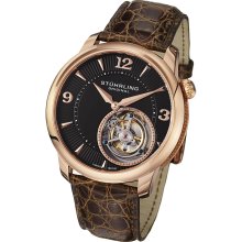 Stuhrling Original Men's Eclipse Tourbillon Mechanical Alligator Strap Watch (Stuhrling original men's watch)