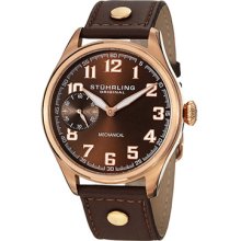 Stuhrling Original Watches Men's Legacy Sport Brown Dial Brown Leather