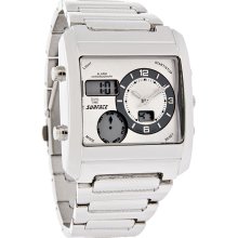 Surface Mens Xl Silver Analog Digital Alarm Quartz Chronograph Watch