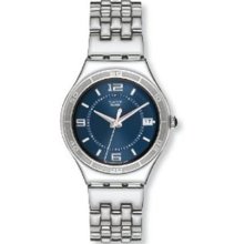 Swatch Women's Irony YGS452G Silver Stainless-Steel Quartz Watch with Blue Dial