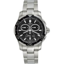 Swiss Army Men's Alliance Chronograph Stainless Steel Case and Bracelet Black Tone Dial Date Display 241302