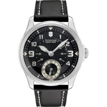 Swiss Army Men's Infantry Vintage Mechanical Black Dial Black Leather