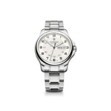 Swiss Army Officer's Day Date Bracelet Watch, Silver Dial