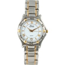 Swiss Edition Se3608-M Swiss Made Mens Two-Tone Roundwatch With A Sport Bezel And White Dial