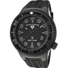 Swiss Legend 21848d-pht-01 Black Silicone / Black Dial Men's Neptune Watch