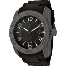 Swiss Legend Men's Commander Black Dial Black Silicone