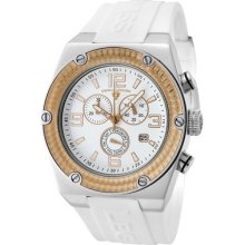 Swiss Legend Men's Throttle Chronograph Rose Gold Tone Bezel White Dia