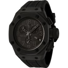 Swiss Legend Men's Trimix Diver Chronograph Black Dial Black Silicone