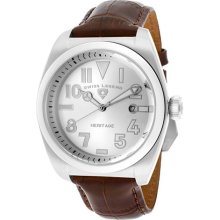 SWISS LEGEND Watches Men's Heritage Silver Dial Brown Genuine Leather
