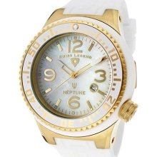 SWISS LEGEND Watches Men's Neptune White MOP Dial Gold Tone IP Case Wh