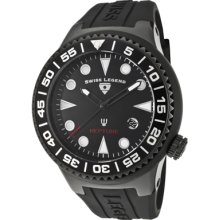 SWISS LEGEND Watches Men's Neptune Black Dial Black Rubber Black Rubb