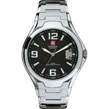 Swiss Military Hanowa Men's 'swiss Guard' Silvertone/ Black Watch