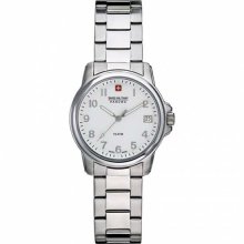 Swiss Military Ladies' Swiss Soldier Stainless Steel Pearl Dial Date Display 6-7141.04.001 Watch