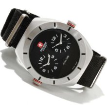 Swiss Military Men's Commando Swiss Made Quartz Dual Time Nylon Strap Watch