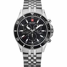 Swiss Military Men's Flagship Black Dial Stainless Steel Chronograph 6-5183.04.007 Watch