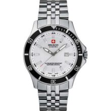 Swiss Military Men's Flagship White Dial & Black Bezel Stainless Steel 6-5161.7.04.001.07 Watch