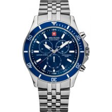 Swiss Military Men's Flagship Blue Dial Stainless Steel Chronograph 6-5183.04.003 Watch