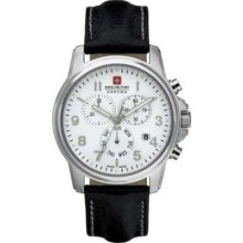 Swiss Military Men's Swiss Recruit Sport Chronograph White Dial & Black Leather 6-4142.04.001 Watch