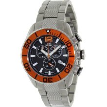 Swiss Precimax Men's Deep Blue Pro II SP12175 Silver Stainless-Steel Swiss Chronograph Watch with Orange Dial