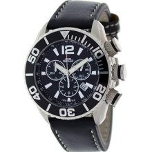 Swiss Precimax Men's Deep Blue Executive Elite SP12019 Black Leat ...