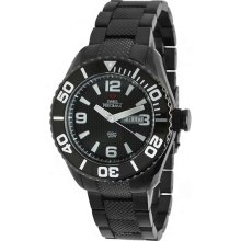 Swiss Precimax SP12004 Men's Deep Blue Black Ion Plated Black Dial Swi