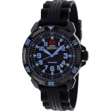 Swiss Precimax SP12111 Men's SuperNova Blue Accents Black Dial Rubber