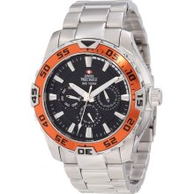 Swiss Precimax SP12142 Men's Formula-7 XT Black Dial Orange Bezel Stai