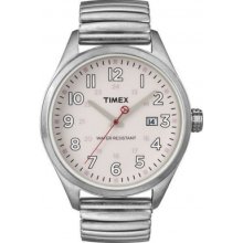 T2N311 Timex Originals Unisex T Series Pink Dial Steel Expander Watch