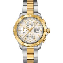 Tag Heuer Aquaracer Chronograph Automatic Stainless Steel 18kt Gold Mens Watch CAP2120BB0834