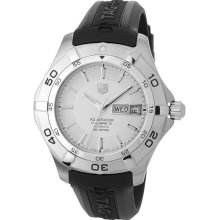 Tag Heuer Aquaracer Silver Dial Rubber Mens Watch WAF2011.FT8010