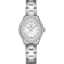 Tag Heuer Ladies` Mother Of Pearl Round Watch W/ Laser Engraved Caseback