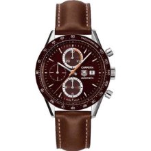 Tag Heuer Men's Carrera Chrono Brown Dial Brown Leather Band Watch Cv2013.fc6234
